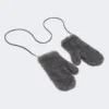 Wanten van wol en alpaca teddystof, middengrijs Wanten van wol en alpaca teddystof, middengrijs
