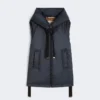 Waterafstotend gewatteerd canvas vest met capuchon, midnightblue Waterafstotend gewatteerd canvas vest met capuchon, midnightblue