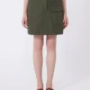 Waterafstotende canvas minirok, kaki Waterafstotende canvas minirok, kaki