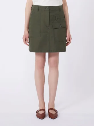 Waterafstotende canvas minirok, kaki