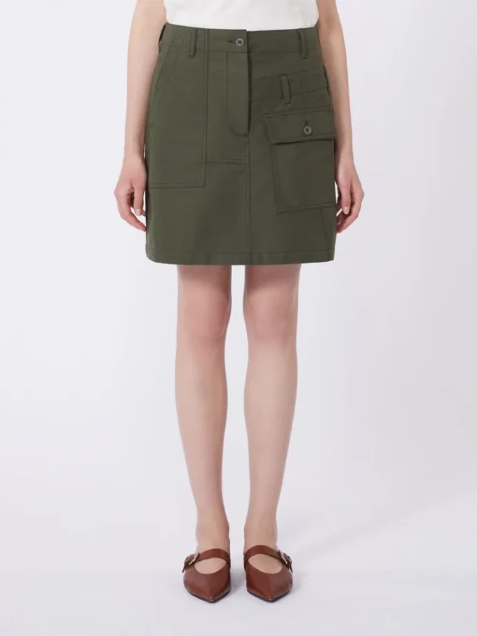 Waterafstotende canvas minirok, kaki Waterafstotende canvas minirok, kaki