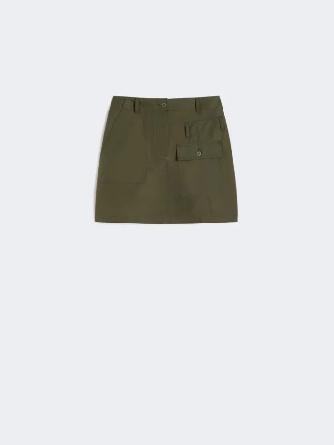 Waterafstotende canvas minirok, kaki Waterafstotende canvas minirok, kaki