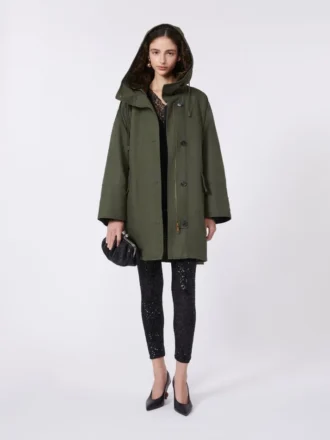 Waterafstotende canvas parka, kaki