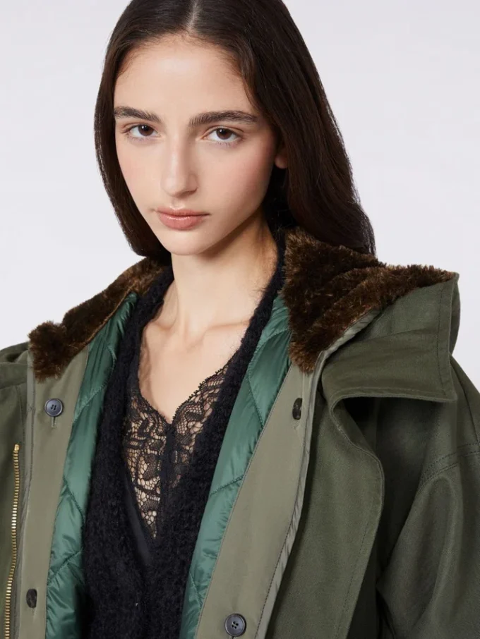 Waterafstotende canvas parka, kaki Waterafstotende canvas parka, kaki