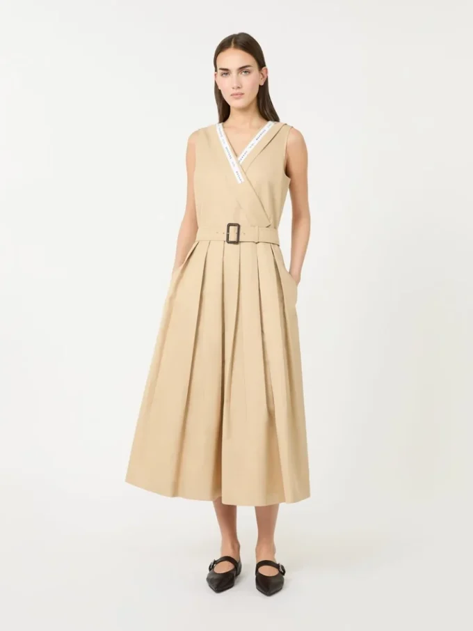 Waterafstotende gabardine jurk, beige Waterafstotende gabardine jurk, beige