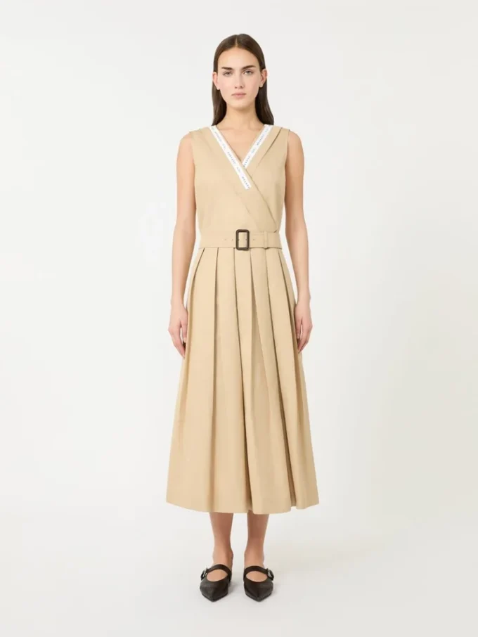 Waterafstotende gabardine jurk, beige Waterafstotende gabardine jurk, beige