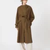 Waterafstotende gabardine-stofjas van wol, bruin Waterafstotende gabardine-stofjas van wol, bruin