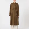 Waterafstotende gabardine-stofjas van wol, bruin Waterafstotende gabardine-stofjas van wol, bruin