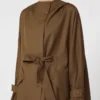 Waterafstotende gabardine-stofjas van wol, bruin Waterafstotende gabardine-stofjas van wol, bruin