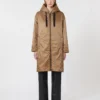 Waterafstotende, gewatteerde parka van canvas, camel Waterafstotende, gewatteerde parka van canvas, camel