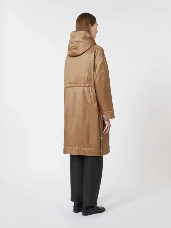 Waterafstotende, gewatteerde parka van canvas, camel Waterafstotende, gewatteerde parka van canvas, camel