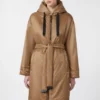 Waterafstotende, gewatteerde parka van canvas, camel Waterafstotende, gewatteerde parka van canvas, camel