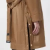 Waterafstotende, gewatteerde parka van canvas, camel Waterafstotende, gewatteerde parka van canvas, camel