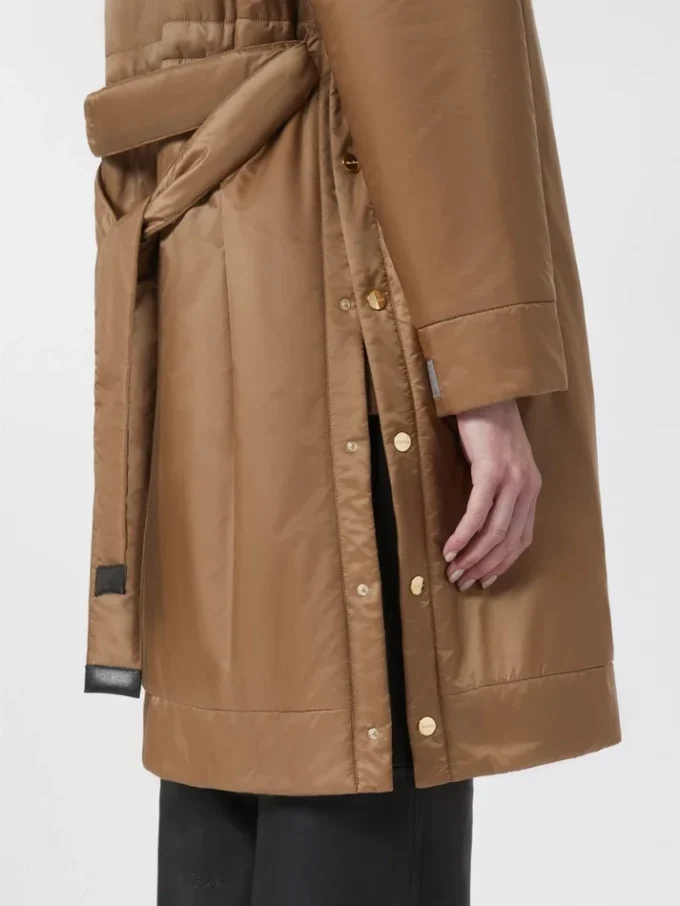 Waterafstotende, gewatteerde parka van canvas, camel Waterafstotende, gewatteerde parka van canvas, camel