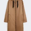 Waterafstotende, gewatteerde parka van canvas, camel Waterafstotende, gewatteerde parka van canvas, camel