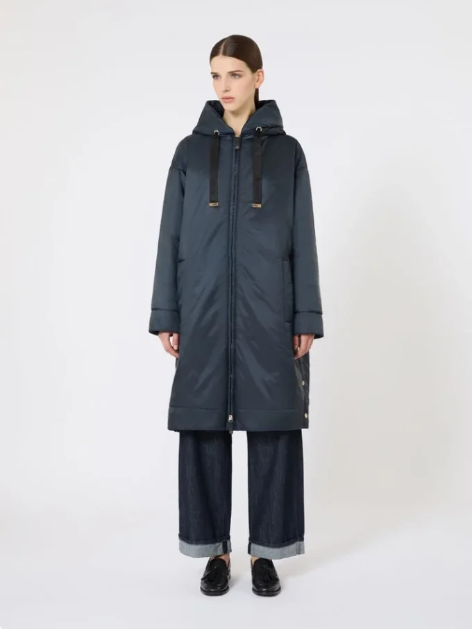 Waterafstotende, gewatteerde parka van canvas, middernachtblauw Waterafstotende, gewatteerde parka van canvas, middernachtblauw