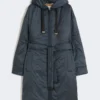 Waterafstotende, gewatteerde parka van canvas, middernachtblauw Waterafstotende, gewatteerde parka van canvas, middernachtblauw