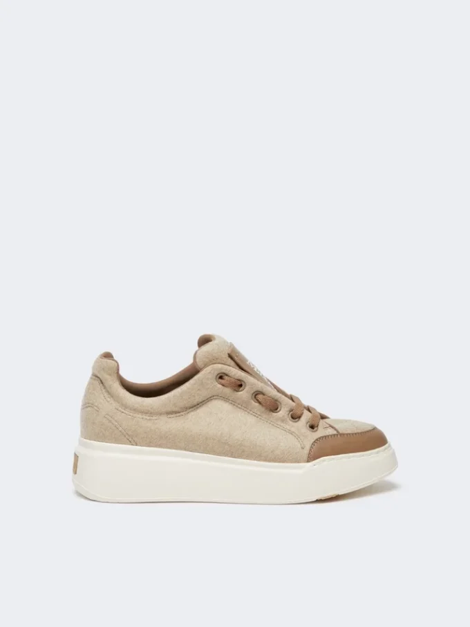 Waterafstotende kasjmier sneakers, beige Waterafstotende kasjmier sneakers, beige