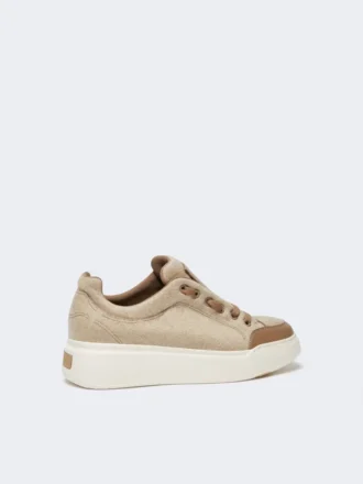 Waterafstotende kasjmier sneakers, beige