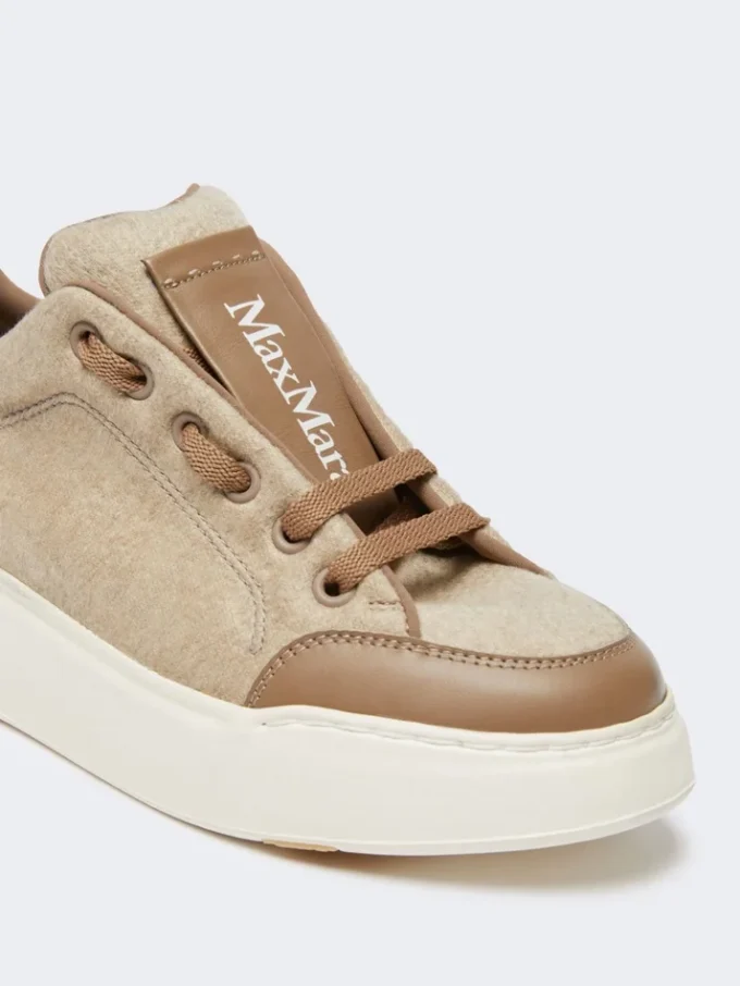 Waterafstotende kasjmier sneakers, beige Waterafstotende kasjmier sneakers, beige