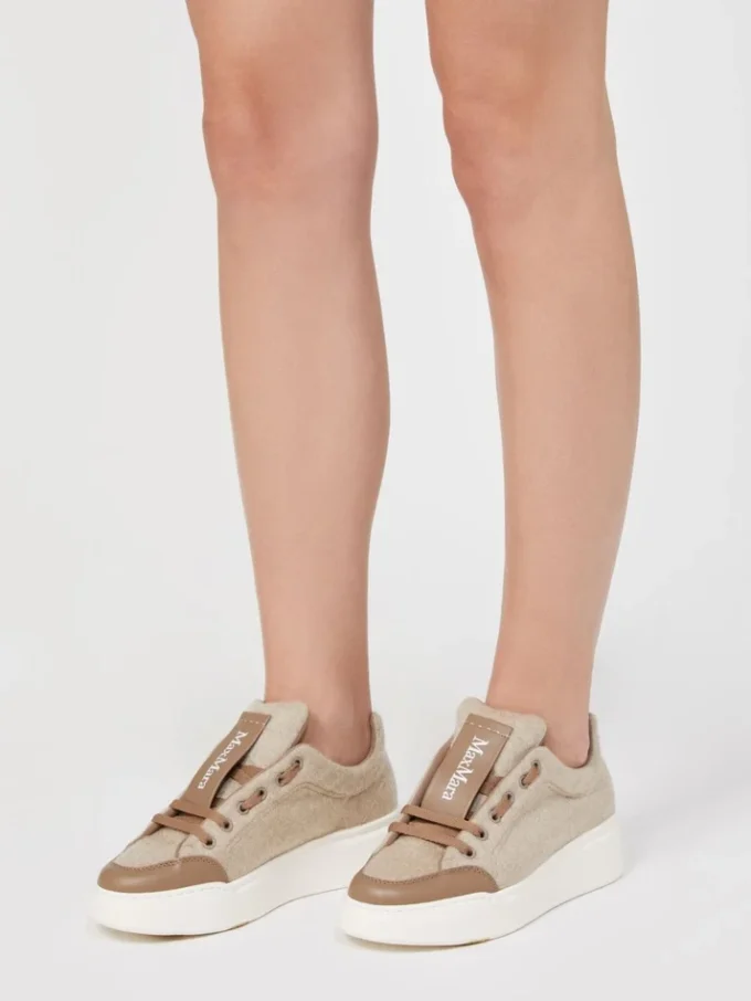 Waterafstotende kasjmier sneakers, beige Waterafstotende kasjmier sneakers, beige