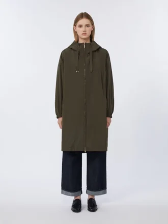 Waterafstotende parka van tafzijde, groen