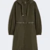 Waterafstotende parka van tafzijde, groen Waterafstotende parka van tafzijde, groen