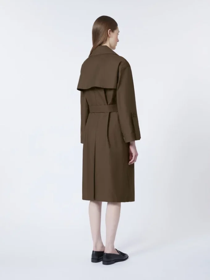 Waterafstotende trenchcoat met riem, twill, chocoladebruin Waterafstotende trenchcoat met riem, twill, chocoladebruin