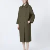 Waterafstotende trenchcoat met riem van twill, groen Waterafstotende trenchcoat met riem van twill, groen