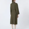 Waterafstotende trenchcoat met riem van twill, groen Waterafstotende trenchcoat met riem van twill, groen