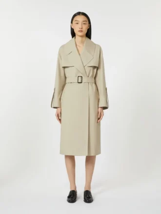 Waterafstotende trenchcoat met riem, zandkleurig