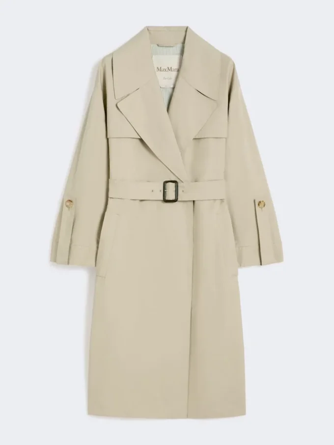 Waterafstotende trenchcoat met riem, zandkleurig Waterafstotende trenchcoat met riem, zandkleurig