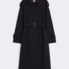 Waterafstotende trenchcoat van wollen gabardine, ultramarijnblauw Waterafstotende trenchcoat van wollen gabardine, ultramarijnblauw