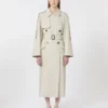 Wijd waterafstotend trenchcoat van twill, naturel Wijd waterafstotend trenchcoat van twill, naturel