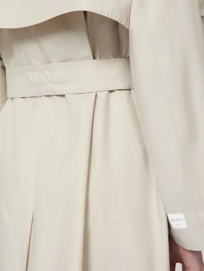 Wijd waterafstotend trenchcoat van twill, naturel Wijd waterafstotend trenchcoat van twill, naturel