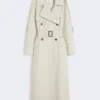 Wijd waterafstotend trenchcoat van twill, naturel Wijd waterafstotend trenchcoat van twill, naturel