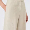 Wijde broek van linnen drill, zandkleur Wijde broek van linnen drill, zandkleur