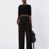 Crop top van stretchviscose, zwart Crop top van stretchviscose, zwart