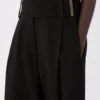 Wijde broek van viscose satijn, zwart Wijde broek van viscose satijn, zwart