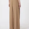 Wijdvallende broek van gewassen zijde, hazelnootbruin Wijdvallende broek van gewassen zijde, hazelnootbruin