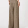 Wijdvallende broek van wol met patroon, karamel Wijdvallende broek van wol met patroon, karamel
