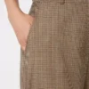 Wijdvallende broek van wol met patroon, karamel Wijdvallende broek van wol met patroon, karamel