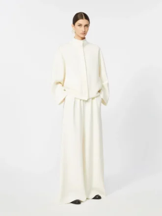 Wollen boxy vest, zijde