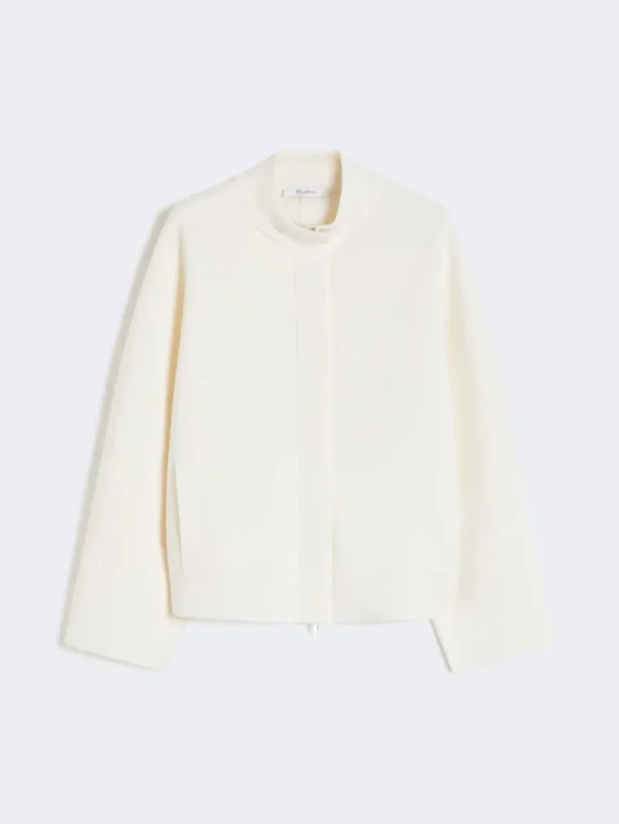 Wollen boxy vest, zijde Wollen boxy vest, zijde