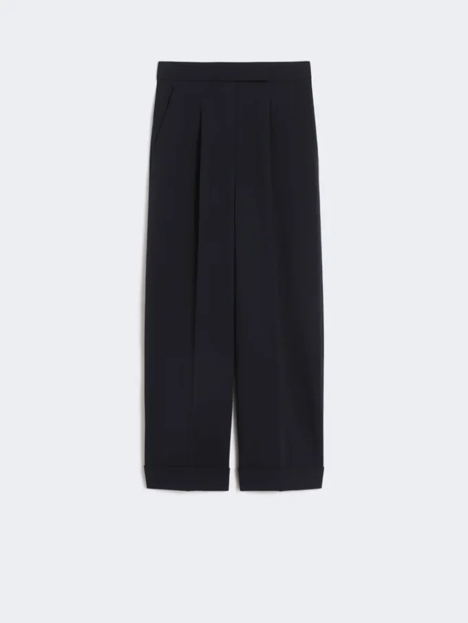 Wollen broek met hoge taille, ultramarijn