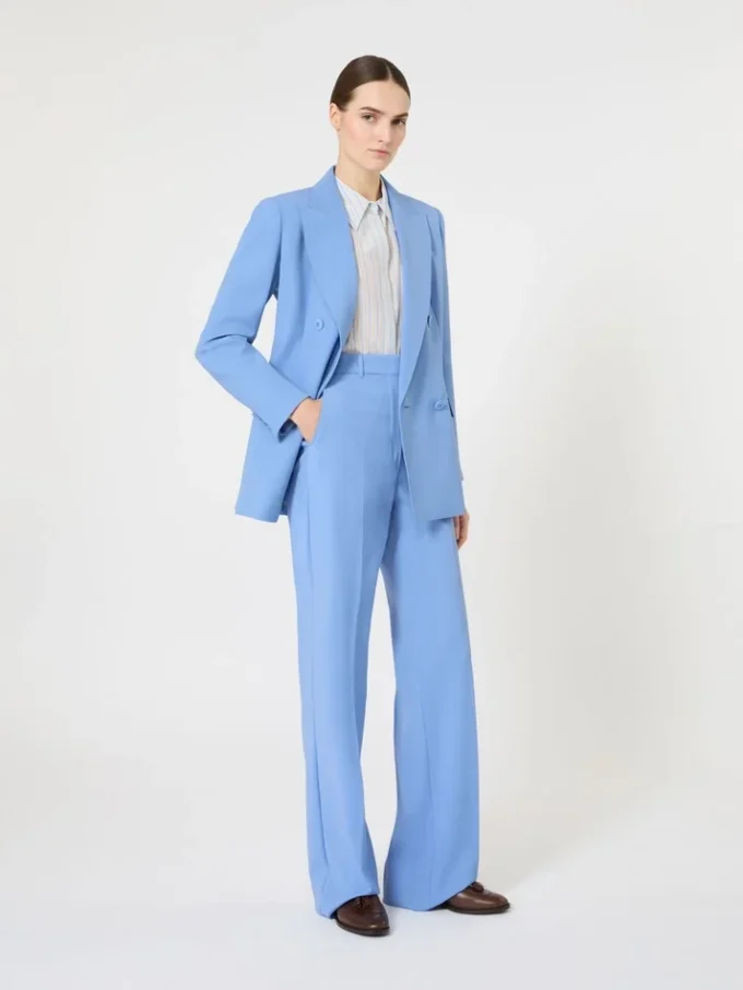 Wollen crêpe broek, lichtblauw Wollen crêpe broek, lichtblauw