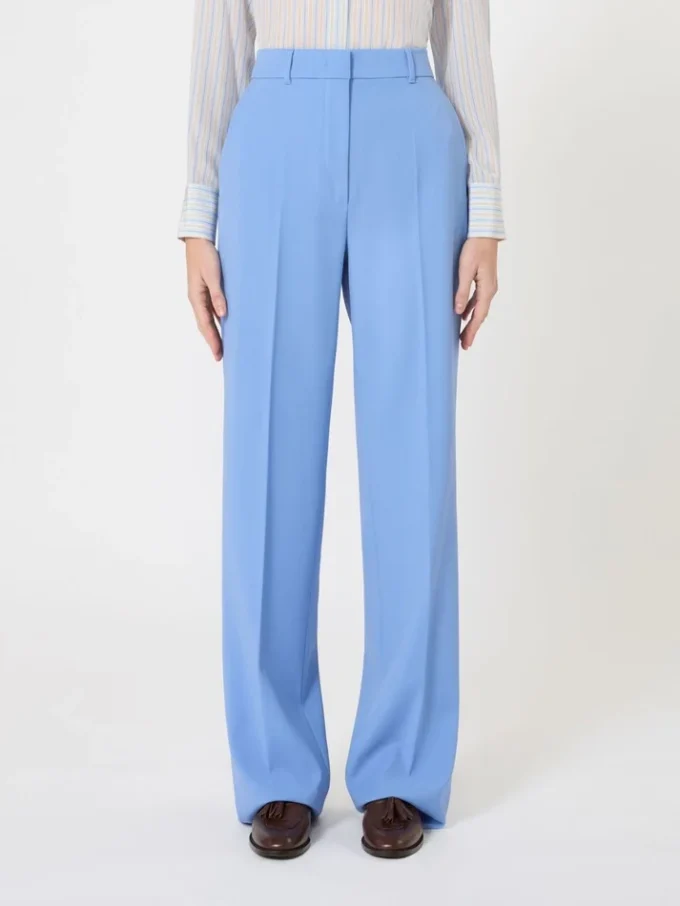 Wollen crêpe broek, lichtblauw Wollen crêpe broek, lichtblauw