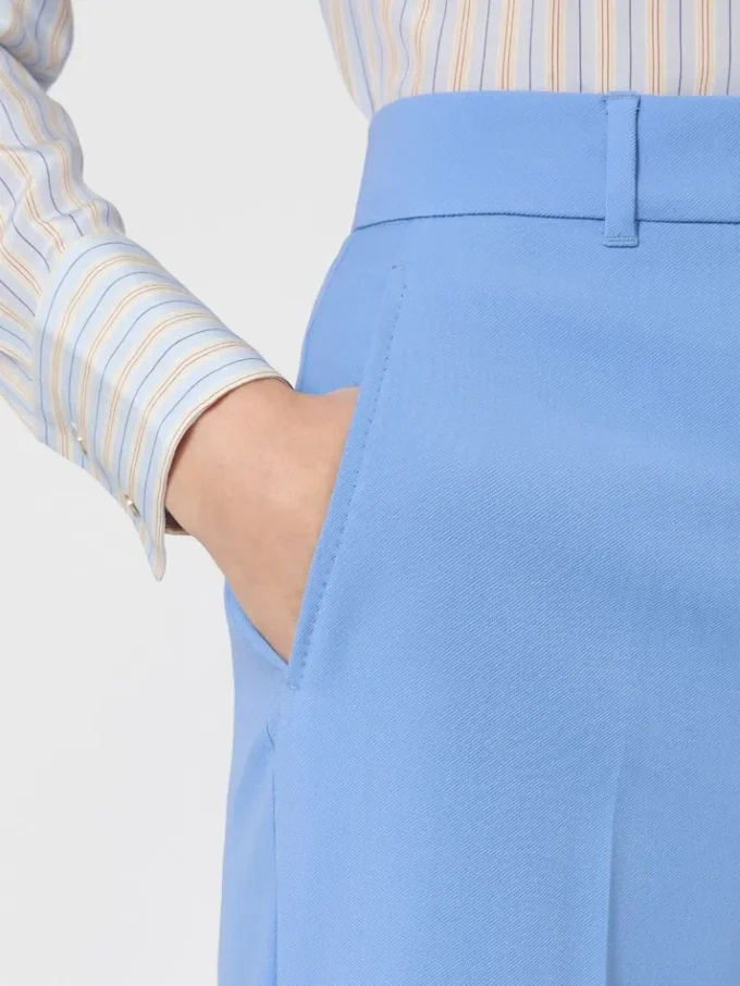 Wollen crêpe broek, lichtblauw Wollen crêpe broek, lichtblauw