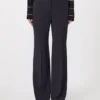 Wollen crêpe broek, marineblauw Wollen crêpe broek, marineblauw