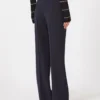 Wollen crêpe broek, marineblauw Wollen crêpe broek, marineblauw